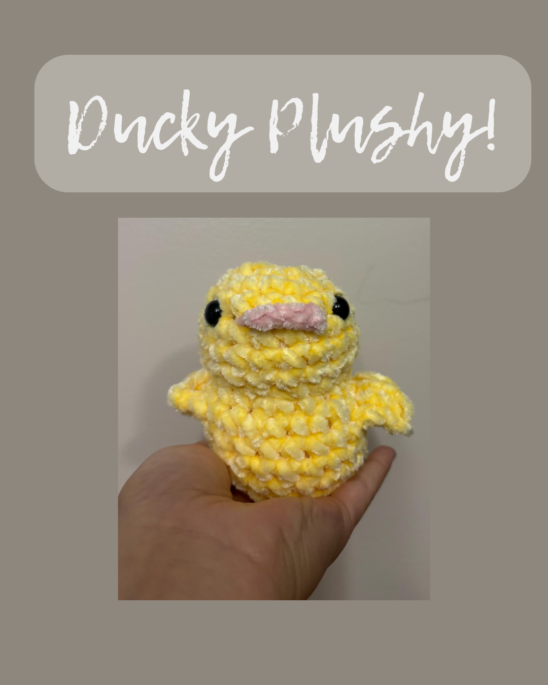 Handmade Ducky Plushy (Chenille)
